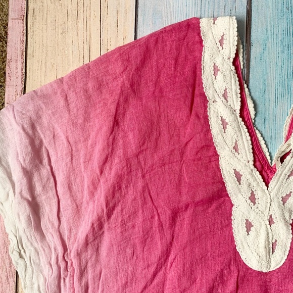 Beautiful 100% linen soft surroundings tunic top v neck - Picture 5 of 8